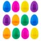 Set of 12 Multicolored Plastic Easter Eggs 2.25 Inches